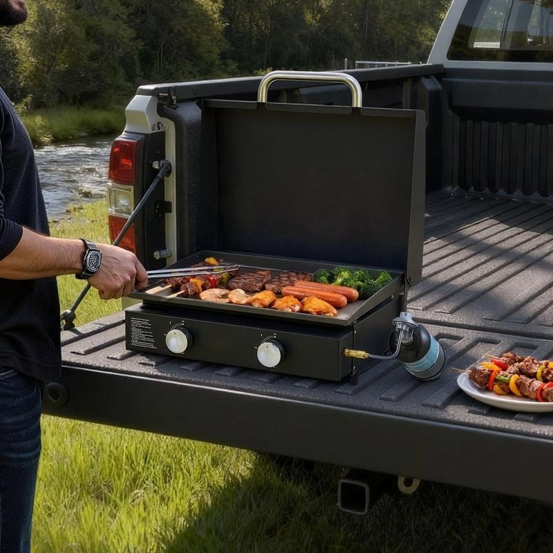 Gas Griddle, 2 Burner Tabletop - Camping Cooking Top avis et prix