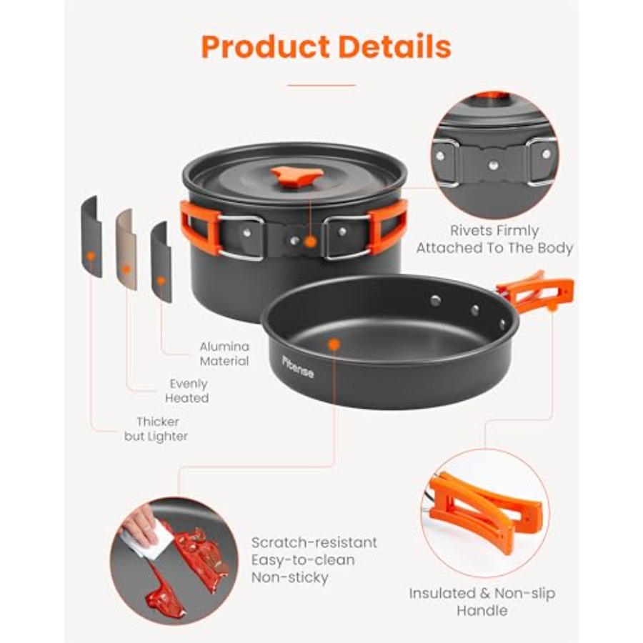 21Pcs Camping Cookware Mess Ki - Camping Cooking Essentials Kit avis et prix