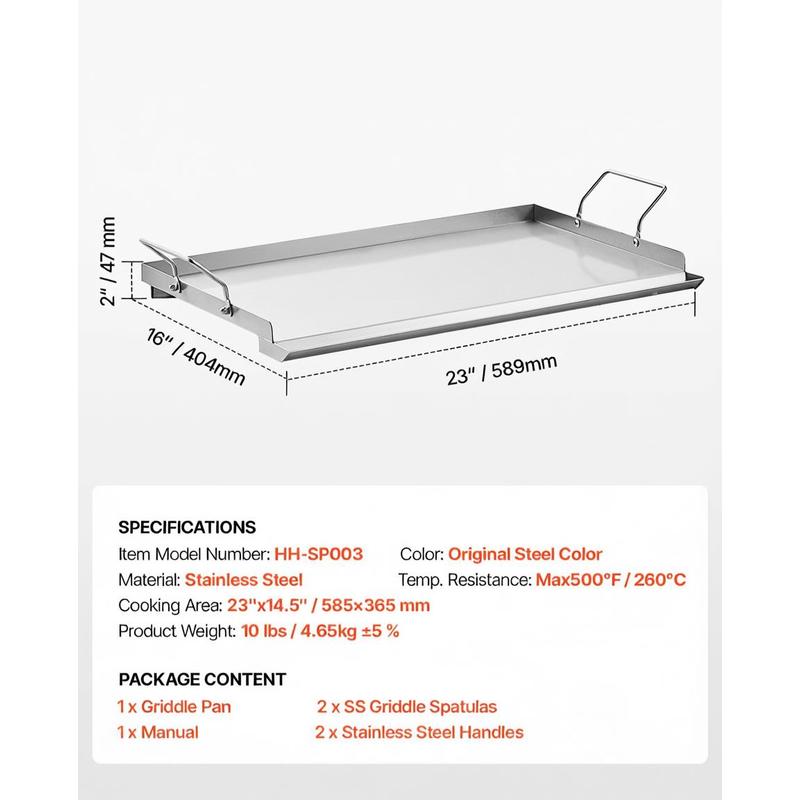 Flat Top Grill Plate 23x16 inc - Camping Cooking Top avis et prix